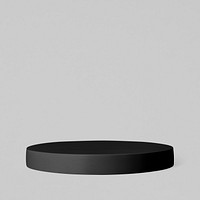 Black product podium, cylinder shape design element