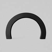 Black arch shape, geometric design element