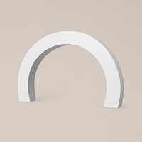 White arch shape, geometric design element