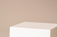 Product backdrop with beige geometric 3d podiums