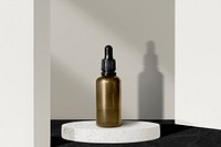 Serum bottle, beauty product packaging, blank label design