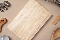 Cutting board, baking product backdrop with design space