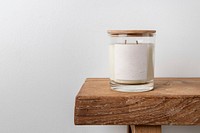 Scented candle jar label, spa product with design space