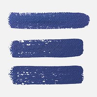 Blue paint brush strokes, isolated object, design element vector