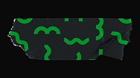 Tape mockup, neon green stationery design psd