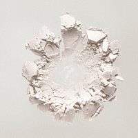 Cracked white powder, round shape design