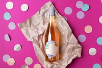 Natural wine bottle, beverage packaging design