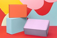 Pop color boxes, paper packaging for small business