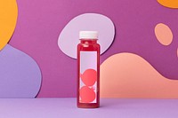 Juice bottle label, cute aesthetic design with blank space