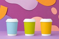 Coffee paper cup, pop color packaging design