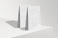 White paper bags, minimal packaging 
