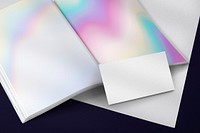 Blank gradient book, business card, corporate identity design