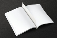 Opened book page, professional publishing with blank design space