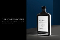 Glass bottle mockup, spa & beauty product packaging psd