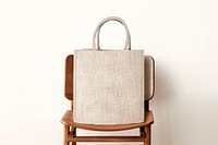 Jute tote bag, eco-friendly product with design space