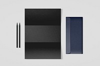 Business stationery, folder, envelope set with design space
