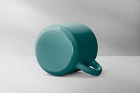 Green mug, kitchen utensil object with design space