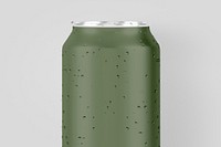 Green soda can, beverage product packaging with design space