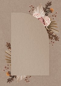 Paper card frame, floral border aesthetic design background