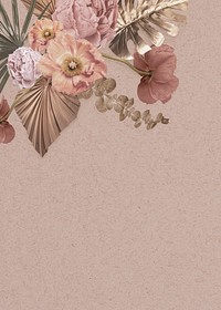 Aesthetic pink flower border background with design space