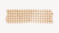 Plaid washi tape clipart, beige stationery collage element vector
