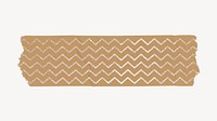Washi tape collage element, brown zig-zag pattern design vector