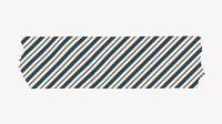 Pattern washi tape collage element, blue stripes design vector