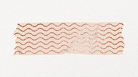 Washi tape collage element, pink wave pattern design psd