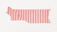 Pink washi tape sticker, striped pattern collage element psd