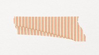 Pattern washi tape collage element, orange stripes design psd