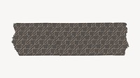 Washi tape collage element, black zig-zag pattern design vector