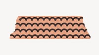 Wave washi tape sticker, pattern stationery vector