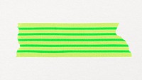 Stripe washi tape clipart, green pattern design psd