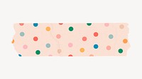 Polka dot washi tape clipart, pink pattern design vector