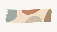 Earth tone washi tape sticker, polka dot patterned collage element vector