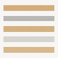 Simple pattern brush, seamless brown vector set, compatible with AI