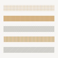 Simple pattern brush, seamless brown vector set, compatible with AI