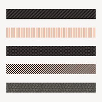 Simple pattern brush, seamless brown vector set, compatible with AI