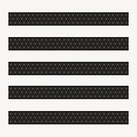 Seamless triangle pattern brush, black geometric vector, compatible with AI
