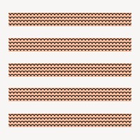 Wave pattern brush, seamless beige design vector, compatible with AI