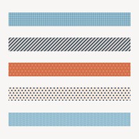 Simple pattern brush, seamless pastel vector set, compatible with AI