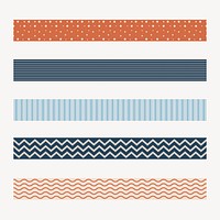 Simple pattern brush, seamless pastel vector set, compatible with AI