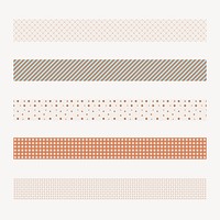 Simple pattern brush, seamless earth tone vector set, compatible with AI