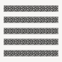 Retro pattern brush, abstract black and white vector, compatible with AI
