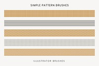 Simple pattern brush, seamless brown vector set, compatible with AI