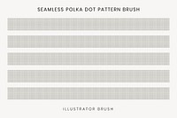 Polka dot pattern brush, seamless gray design vector, compatible with AI