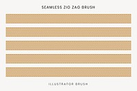 Zig-zag pattern brush, seamless brown design vector, compatible with AI