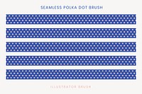 Seamless polka dot pattern brush, blue design vector, compatible with AI