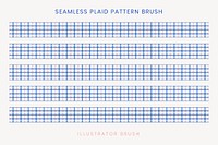 Seamless plaid pattern brush, blue design vector, compatible with AI