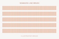 Seamless line pattern brush, orange stripes vector, compatible with AI